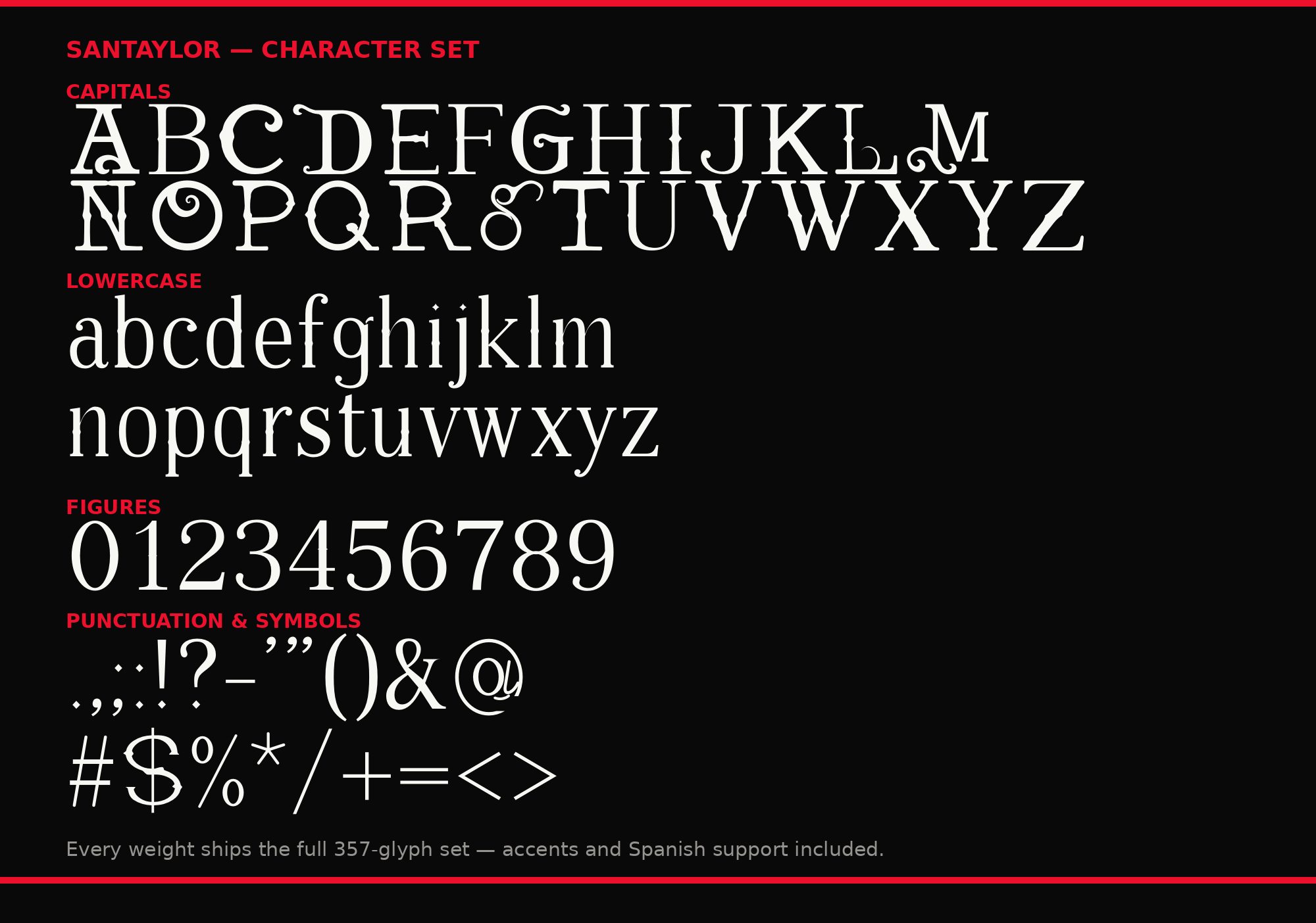 Santaylor character set